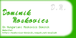 dominik moskovics business card